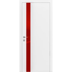 Межкомнатная дверь Родос Loft Berta-V, вставка красный глянец