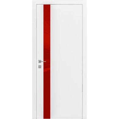 Міжкімнатні двері Родос Loft Berta-V, вставка червоний глянець