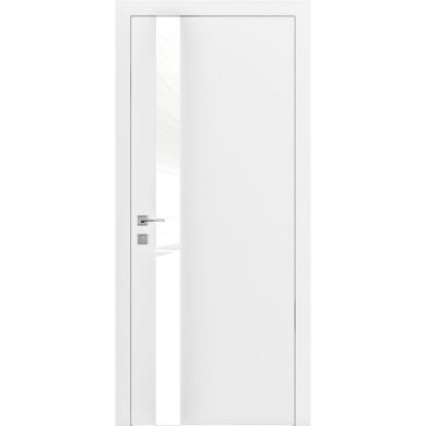 Міжкімнатні двері Родос Loft Berta-V, вставка скло білий глянець