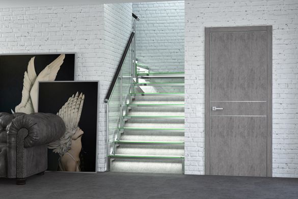 Межкомнатная дверь Папа Карло Plato-07 ALU, бетон светлый
